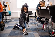 Amazon robots have come a long way – students from KIPP Ujima Village Academy learn about the evolution of robots over time on a tour of the Baltimore fulfillment center.