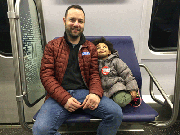 Boaz Green with daughter Nina on the D.C. Metro.