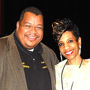 Director Dr. Gregory Wm. Branch and Playwright Ursula V. Battle.