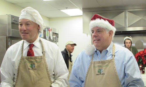 Governor-elect, Comptroller volunteer at Paul’s Place in Baltimore