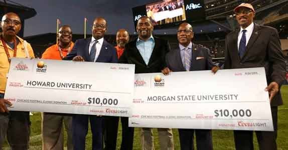 Morgan, Howard receive scholarship donations at Chicago Football Classic