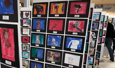 A selection of the arwork, which was part of the Kindess for Paws Art Show.