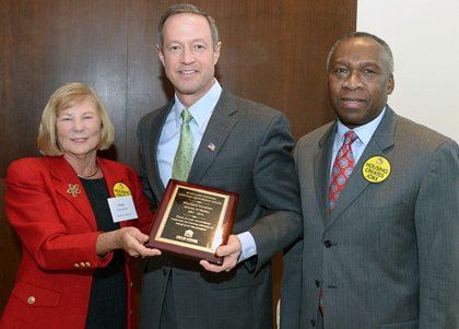 MAHC presents Gov. Martin O’Malley with Housing Lifetime Leadership Award