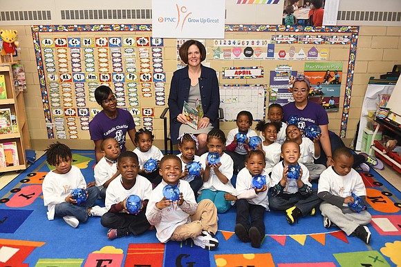PNC Foundation, DonorsChoose.org bring spring sunshine to Harlem Park Head Start