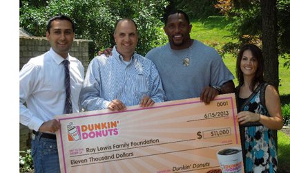 Ray Lewis Family Foundation receives $11,000 from Dunkin’ Donuts