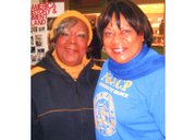 Rosa Pryor, CEO of the Rosa Pryor Music Scholarship Fund and Tessa Hill Aston, President of Baltimore City NAACP hanging out recently at the Lexington Market for Black History Month.  