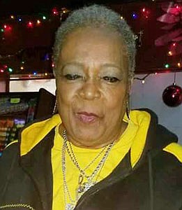 Rosa “Rambling Rose” Pryor celebrating her birthday at Valerie and Rosa’s “Meet and Greet to Remember” Roots Lounge.