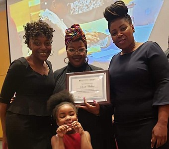 (Left-right): Fly Girl Network Founder Tiffany Ginyard; 2019 BNLP fellow Sarah Wallace; Baltimore Healthy Start Executive Director Lashelle Stewart; and 4-year-old Eden Wallace, Sarah’s daughter.