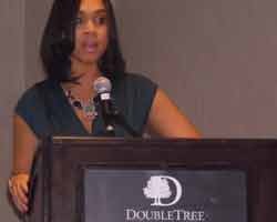 Baltimore City State’s Attorney Marilyn Mosby delivers a keynote speech to help honor domestic violence survivors.