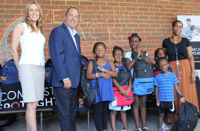 Students At Furley Elementary School Receive Donated Backpacks With Back-To-School Essentials