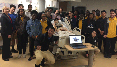 Students in the Building STEPS program learned how medical dummies and simulations are used to train doctors and nurses at the University of Maryland Medical Center.