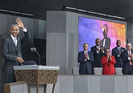 At last: President Obama dedicates new black history museum on the National Mall