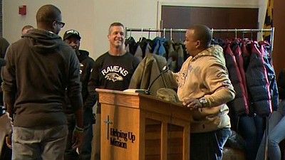 Ravens Team With Helping Up Mission To Distribute Coats