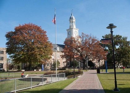 Morgan State University's iconic Holmes Hall and the Academic Quad