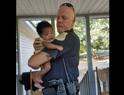 Officer saves baby from choking and takes on the role of a lifetime
