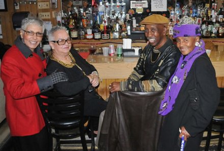 Friends at Wooden Nickel Lounge in East Baltimore
