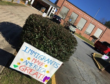 ‘You are welcome here’ – Refugee school plastered with signs