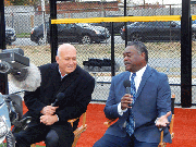 Baltimore Orioles legends Cal Ripken, Jr and Eddie Murray at unveiling ceremony.