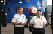 Baltimore Police Commissioner Kevin Davis and Major Sheree Briscoe, Baltimore Police Department Western District.